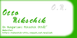 otto mikschik business card